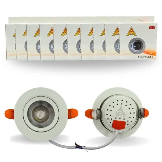 Kit 10 Pcs Luminária led  Spot Dicroica Super Led Redondo Sanca Bivolt 5 Watts