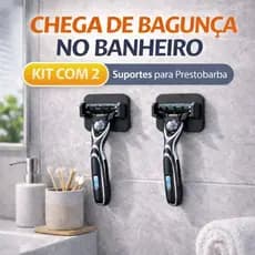 Suporte para Prestobarba Parede Sem Furo Organizador Banheiro Fixação Forte Resistente Água