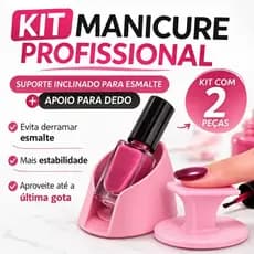 Kit Manicure Profissional Suporte Inclinado Para Esmalte + Apoio De Dedo Universal Para Esmaltação