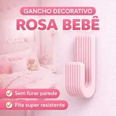 Gancho de Parede Rosa Bebê Quarto Infantil Menina Sem Furo Suporte Adesivo Parede Organizador Multiuso Forte Roupa Bolsa