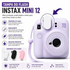Kit 2 Tampa Anti Estouro Instax Mini 12 Protetor Flash Fujifilm Fotos Naturais