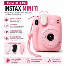 Kit 2x Tampas Bloqueadoras de Flash Instax Mini 11 Evita Fotos Estouradas Encaixe Preciso Proteção Compatível