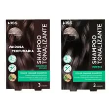 Shampoo Tonalizante Color Change Kiss New York c/ 3 Sachês