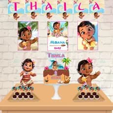 Kit Só um Bolinho – Tema Moana Baby/Moana- Kit Personalizado - Kit Pronto