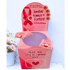 Caixa Outubro Rosa com tags motivacionais - Lembrancinha /Outubro Rosa/ Tag Outubro Rosa/ Cartão Outubro Rosa