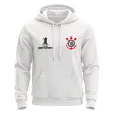 Blusa de Frio Moletom Canguru Algodao Jaqueta Casaco Masculino Time Futebol Corinthians Libertadores Adulto e Infantil