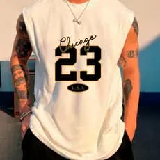 Camiseta Regata Masculina Chicago Oversized Larga Moda Masculina