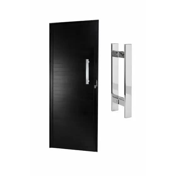 Puxador duplo inox barra chata 30cm para portas