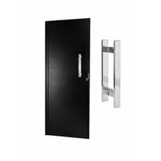 Puxador duplo inox barra chata 30cm para portas