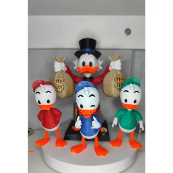 Boneco Decorativo Estilo Cartoon Tio patinhas Sobrinhos Pato | Presente Criativo Colecionáveis
