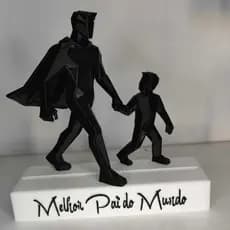 Escultura de Herói Minimalista – Estátua de Plástico Pai Superpoderoso Presente Dia dos Pais 10 cm