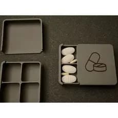 Estojo organizador portátil de comprimidos, caixa de vitaminas para tablet de viagem 4 divisorias