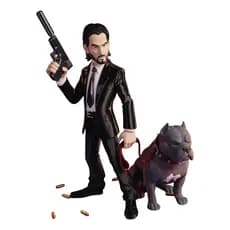 Action figure John Wick com Cachorro | Boneco Colecionável Decorativo em 3D