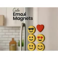 Ímãs Emoji Decorativos para Geladeira – Kit com Emojis Engraçados e Coração Ímã de geladeira