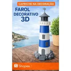 Farol Decorativo 3D Realista | Decoração Náutica Exclusiva | Decoração de festa , para casa