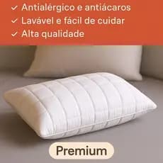 Kit 2 Travesseiros Premium 50x70cm Alto Antialérgico Antibacteriano e Confortável Super Macio e Lavável Alta Qualidade