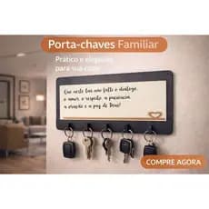 Porta Chaves 5 Ganchos Parede Decoração Moderna Madeira MDF - QUE NESTE LAR NAO FALTE O AMOR....