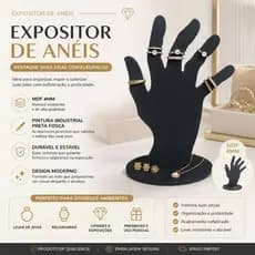 Expositor Porta Aneis Pulseira MDF Preto Vitrines Lojas Relojoarias Closet Joalherias Camarim Anel