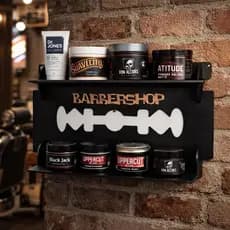 Prateleira Expositora Organizador De Produtos Para Barbearia Pomadas Cremes Acessorios Decoração Wa