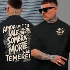 Camiseta T-shirt Cristã Gospel blusa Versículo Camisa 100% Algodão