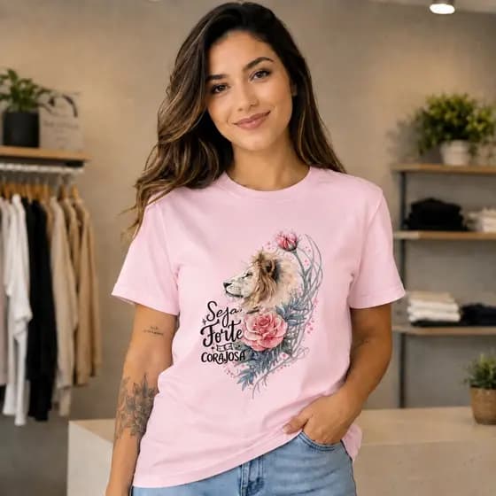 Camisa Camseta Moda Feminina Cristã Blusinha Tendencia 100% Algodão Leve Confortável