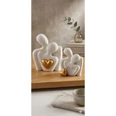 Escultura Decorativa Namorados Casal Apaixonado Minimalista