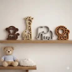 Kit Decoração Quarto Infantil Safari Savaca Bichinhos Nicho Prateleira Aniversário Chá de Bebê