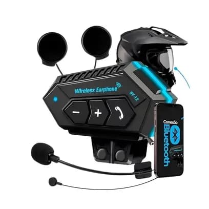 Fone Microfone Intercomunicador Bluetooth Capacete Moto Hard Mic Android iOS DOBETTERBR