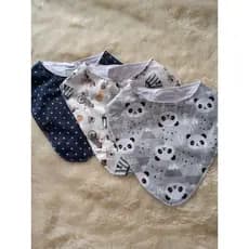 babador bandana estampado kit com 2 babador 100% algodao