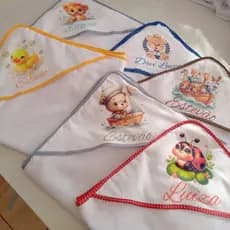 Toalha de Bebê Personalizada com nome, Toalha Forrada com Fralda, 100% Algodão 70x70 Enxoval de Bebê