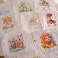 Naninha PERSONALIZADA com Nome e Prendedor de Chupeta para bebe, Naninha 100% Antialérgico, Enxoval.