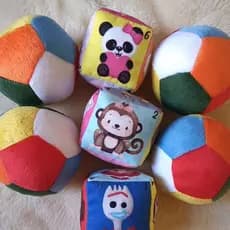 Dado e bola baby com guizo chocalho, para bebê brinquedo infantil