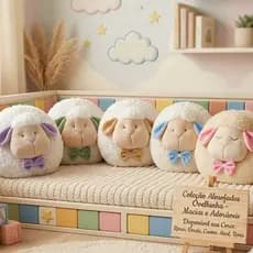 Almofada Ovelha Plush Quarto Infantil Menino Menina Decorativa Macia