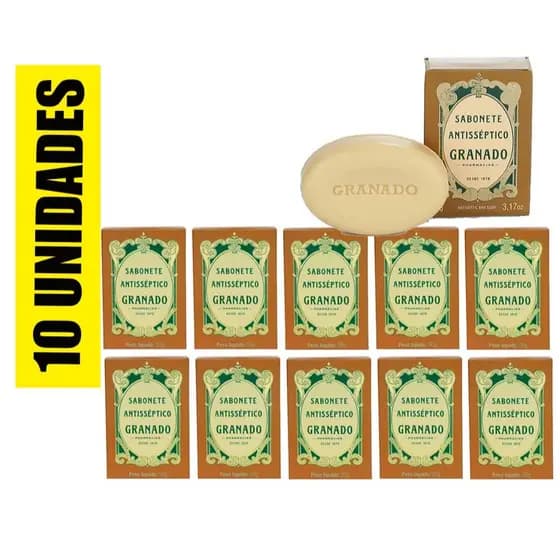 10 Unidades Sabonete Antisséptico Granado Tradicional 90g barra