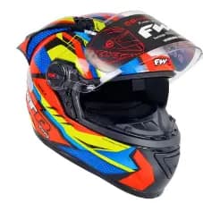 Capacete FW3 GTRacing BOLT com óculos interno e aerofólio Laranja