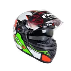 Capacete FW3 Gtx 43 Com Óculos Interno Vermelho Com Verde