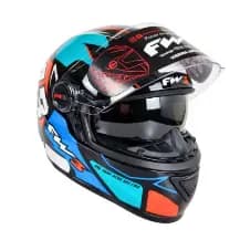 Capacete FW3 Gtx 43 Com Óculos Interno AZUL e VERMELHO