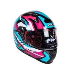 Capacete FW3 GTN Fox Azul Com Rosa e Lilas