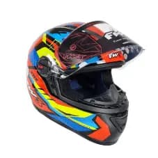 Capacete FW3 GTN Fox Laranja Com Amarelo e Azul