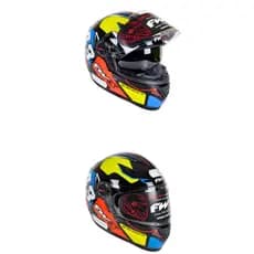 Capacete FW3 Gtx 43 Com Óculos Interno AMARELO COM AZUL