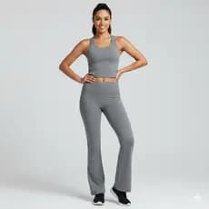 Calça Flare suplex boca De Sino bailarina Cós Alto academia corrida basica sem transparencia treino
