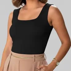 Regata Blusa Feminina Decote Quadrado Suplex Premium Blusinha básica P M G