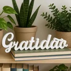 Palavras Decorativas 3D - Deus , Gratidão, Amor e Fé