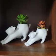 Vaso gato espreguiçando decoração 9 cm