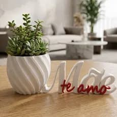 Kit Presente “Mãe Te Amo” 🌿 | Decoração Afetiva com Vaso + Mensagem Especial