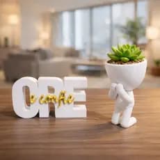 Kit Decorativo Ore e Confie + Vaso Bob | Decoração Moderna e Motivacional