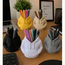 Porta-Canetas Moletom 3D – Organizador de Mesa Criativo para Home Office e Escritório