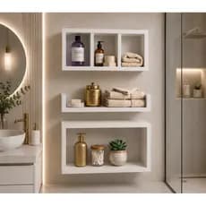 Kit 3 Peças Nicho  Mdf Para Banheiro Organização Design E Funcionalidade