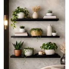 Prateleira Preta 40cm Moderna – Nicho Decorativo de Parede elegante 100% mdf