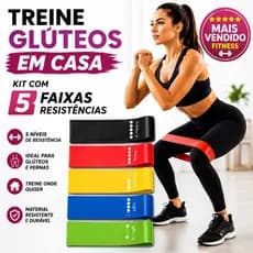 Kit 5 Faixas Elásticas Mini Band Academia Treino Glúteos Pernas Yoga Pilates Resistência